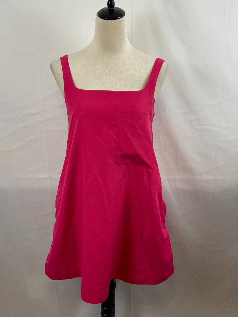 COS Fuchsia Square-Neck Mini Dress